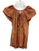 Raga Size XS Pink, Orange, Green Polyester Flutter Cap sleeve Floral Tassel Top Pink, Orange, Green / XS