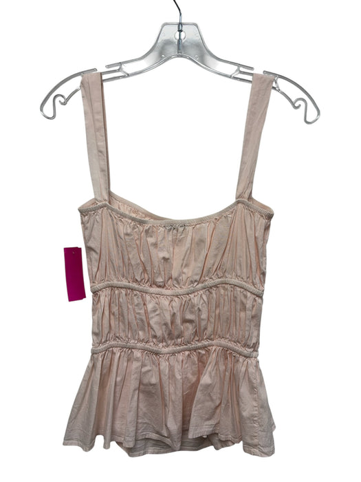 S'edge Size Small Pale Pink Cotton Blend Sleeveless Elastic Gathered Top Pale Pink / Small