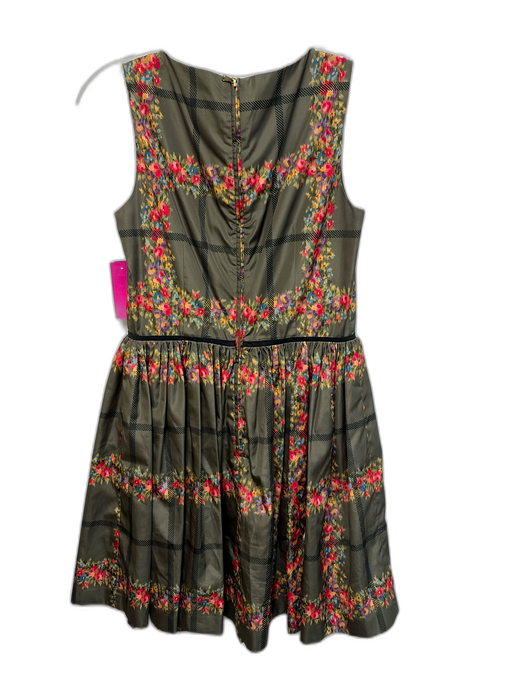 Red Valentino Size 40 Green, Pink, Black Polyester Sleeveless A Line Mini Dress Green, Pink, Black / 40