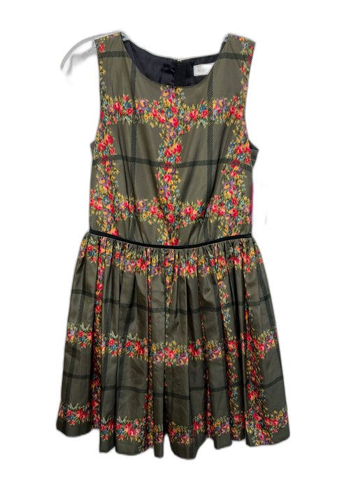 Red Valentino Size 40 Green, Pink, Black Polyester Sleeveless A Line Mini Dress Green, Pink, Black / 40