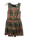 Red Valentino Size 40 Green, Pink, Black Polyester Sleeveless A Line Mini Dress Green, Pink, Black / 40