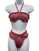 Loveshackfancy Size S Pink & Purple Polyester Floral Ruffles Bikini Set Swimsuit Pink & Purple / S