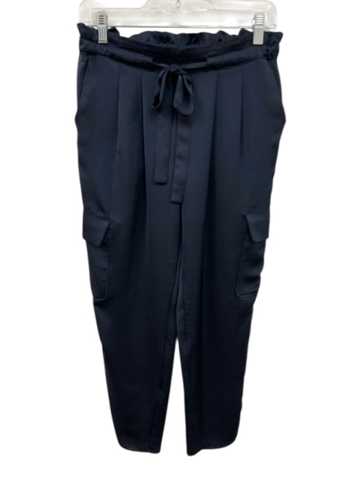 Ramy Brook Size M Navy Polyester Elastic Waist Cargo Pockets Tie Waist Pants Navy / M