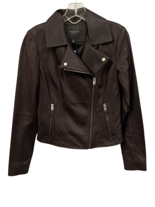 Marc New York Size XS Plum Purple Leather Zip Up Moto Pockets Jacket Plum Purple / XS