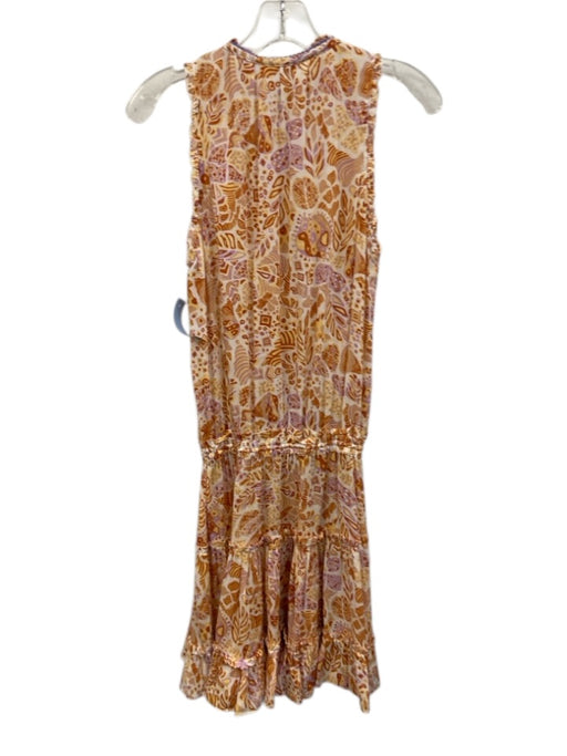 Poupette St. Barth Size S Yellow, Orange, White Sleeveless Abstract V Neck Dress Yellow, Orange, White / S