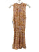 Poupette St. Barth Size S Yellow, Orange, White Sleeveless Abstract V Neck Dress Yellow, Orange, White / S