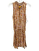 Poupette St. Barth Size S Yellow, Orange, White Sleeveless Abstract V Neck Dress Yellow, Orange, White / S