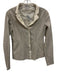 Armani Collezioni Size 4 Beige Lamb leather Linen Fabric Block Blazer Jacket Beige / 4