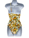 Onia Size S Yellow, Green, White Nylon Blend One Shoulder Floral Boning Swimsuit Yellow, Green, White / S