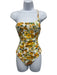 Onia Size S Yellow, Green, White Nylon Blend One Shoulder Floral Boning Swimsuit Yellow, Green, White / S