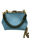 Clare V Light blue & green Leather Gold hardware Snap Top Crossbody Bag Light blue & green / S