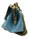 Clare V Light blue & green Leather Gold hardware Snap Top Crossbody Bag Light blue & green / S