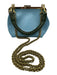 Clare V Light blue & green Leather Gold hardware Snap Top Crossbody Bag Light blue & green / S