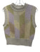 Sandro Size S Purple, Green, Multi Acrylic & Mohair Sleeveless Knit Sweater Purple, Green, Multi / S