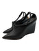 Brunello Cucinelli Shoe Size 37 Black Leather Pointed Toe Monili Wedges Black / 37