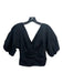 Kirna Zabete Size M Black Cotton V Neck Cropped Top Black / M
