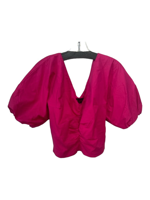 Kirna Zabete Size M Pink Cotton V Neck Cropped Top Pink / M