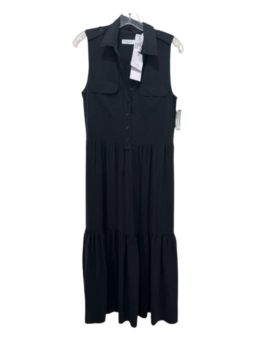 Equipment Size Small Black Missing Fabric Tag Tank Maxi Button Up Collar Dress Black / Small