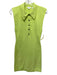 A.L.C. Size S Chartreuse Green Cotton Blend Sleeveless Ribbed 1/4 Button Dress Chartreuse Green / S