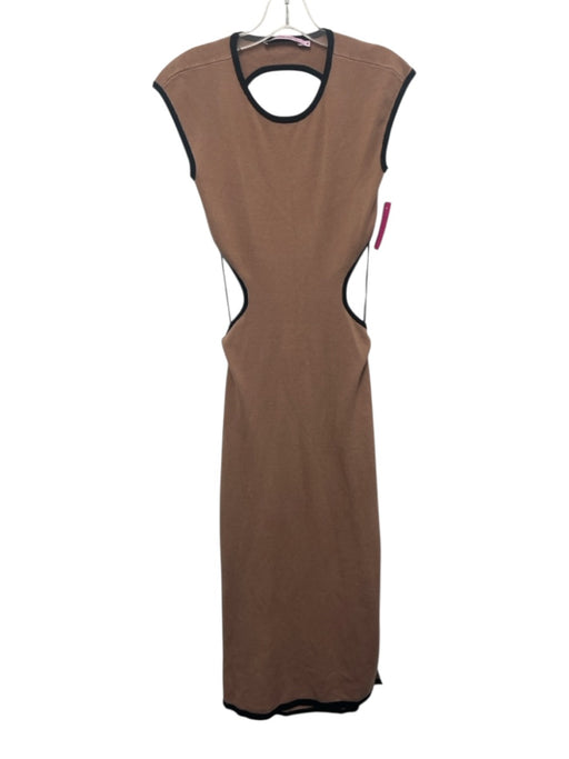 Hansen & Gretel Size M Brown & Black Viscose & Polyester Sleeveless Knit Dress Brown & Black / M