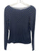 Miaou Size M Blue & Yellow Tencel & Spandex Long Sleeve Polka Dot Wide Neck Top Blue & Yellow / M