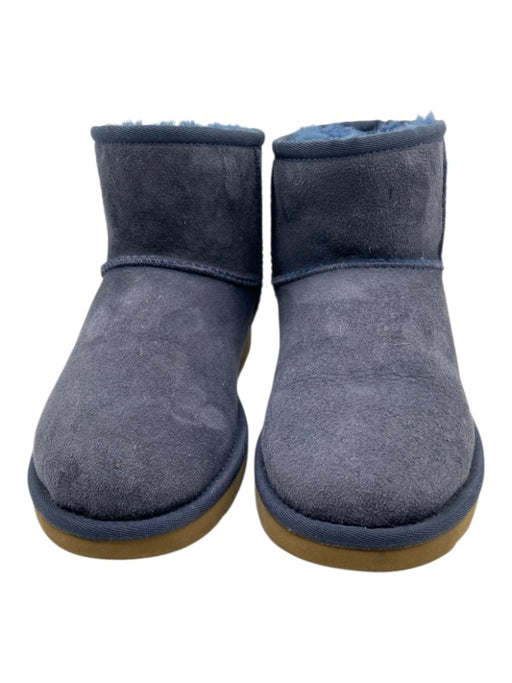 Ugg Shoe Size 7 Slate Blue Leather Upper Suede Shearling Lined Ankle Boots Slate Blue / 7