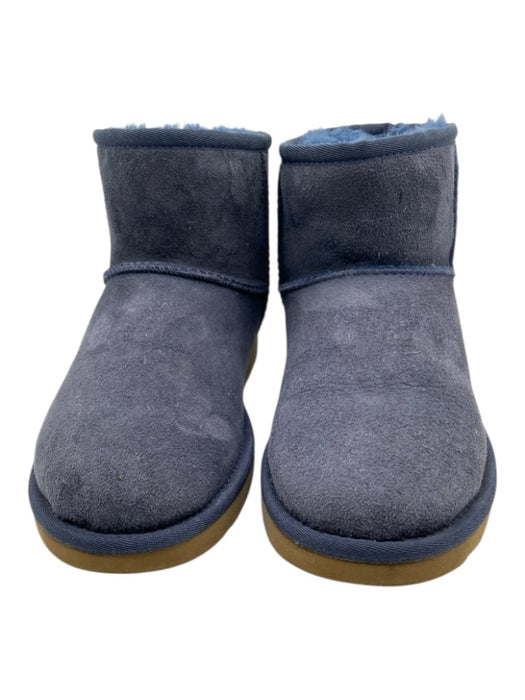 Ugg Shoe Size 7 Slate Blue Leather Upper Suede Shearling Lined Ankle Boots Slate Blue / 7