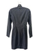 Barneys New York Size 2 Gray Wool Blend Surplice Side Gather Long Sleeve Dress Gray / 2