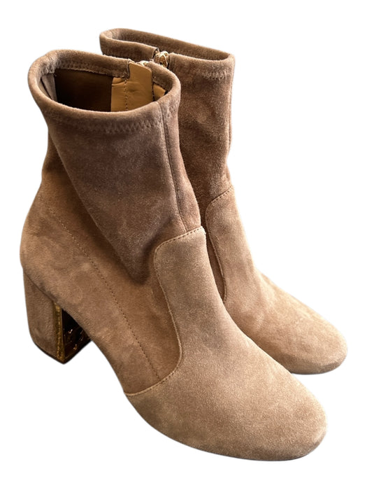 Tory Burch Shoe Size 7 Camel Leather Suede Almond Toe Block Heel Boots Camel / 7