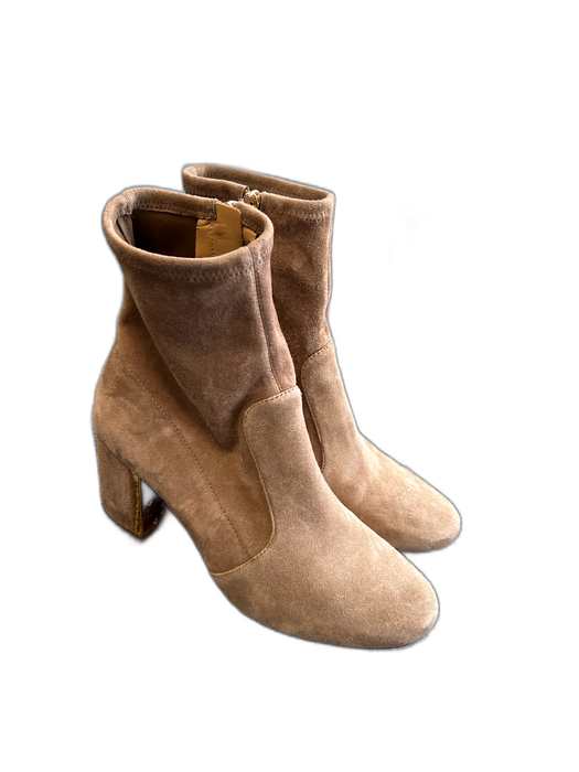 Tory Burch Shoe Size 7 Camel Leather Suede Almond Toe Block Heel Boots Camel / 7