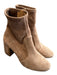 Tory Burch Shoe Size 7 Camel Leather Suede Almond Toe Block Heel Boots Camel / 7