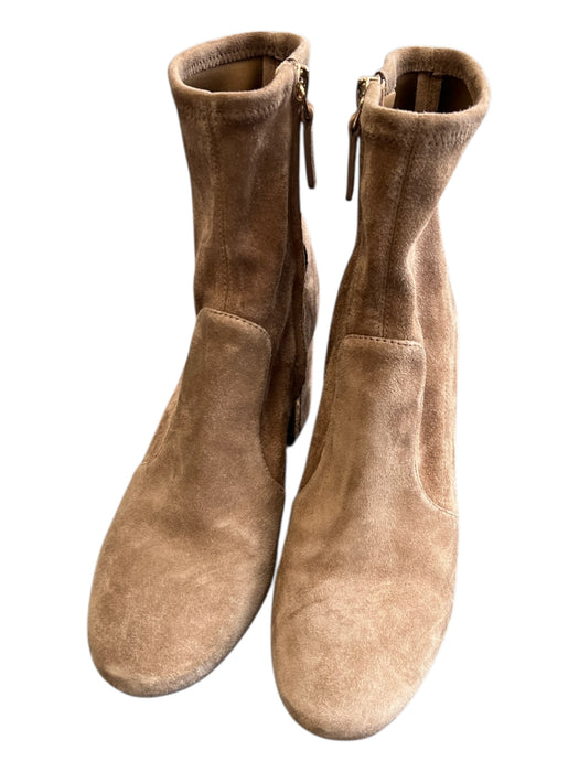 Tory Burch Shoe Size 7 Camel Leather Suede Almond Toe Block Heel Boots Camel / 7