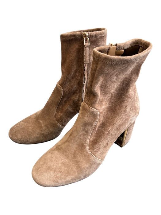 Tory Burch Shoe Size 7 Camel Leather Suede Almond Toe Block Heel Boots Camel / 7