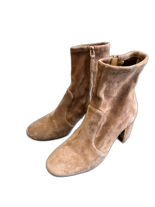 Tory Burch Shoe Size 7 Camel Leather Suede Almond Toe Block Heel Boots Camel / 7