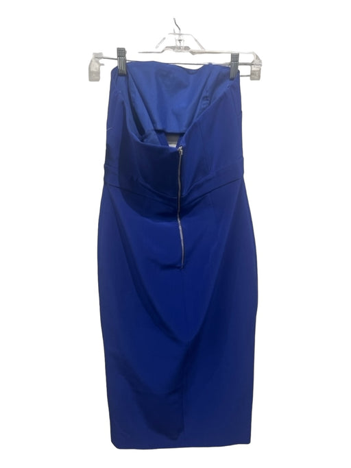 Nicholas Size 6 Cobalt Blue Silk Strapless Cutout Princess Seams slit Dress Cobalt Blue / 6