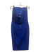 Nicholas Size 6 Cobalt Blue Silk Strapless Cutout Princess Seams slit Dress Cobalt Blue / 6