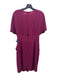 Aryessa Size 8 Purple Rayon Surplice Short Sleeve Striped Back Keyhole Dress Purple / 8