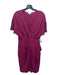 Aryessa Size 8 Purple Rayon Surplice Short Sleeve Striped Back Keyhole Dress Purple / 8