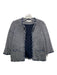 Ann Mashburn Size XS Gray, Black & Blue Wool Blend Open Front 3/4 Sleeve Jacket Gray, Black & Blue / XS