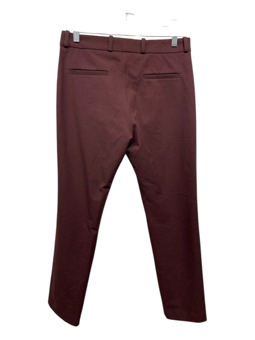 Joseph Size 40/S Burgundy Viscose & Cotton Low Rise Straight Pants Burgundy / 40/S