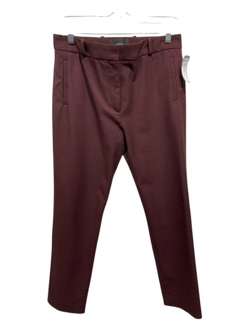 Joseph Size 40/S Burgundy Viscose & Cotton Low Rise Straight Pants Burgundy / 40/S