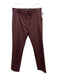 Joseph Size 40/S Burgundy Viscose & Cotton Low Rise Straight Pants Burgundy / 40/S