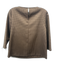 Max Mara Studio Size 4 Brown & Black Polyester Blend 3/4 Sleeve Darted Top Brown & Black / 4