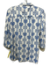 Johnny Was Jade Size XS Blue & White Rayon Long Sleeve Eyelet Embroidered Top Blue & White / XS