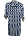 J Mclaughlin Size Small Blue & White Nylon Blend 3/4 Sleeve Quarter Button Dress Blue & White / Small