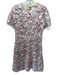 Elie Tahari Size 4 Pink, Gold, White & Grey Polyester Short Sleeve Fringe Dress Pink, Gold, White & Grey / 4