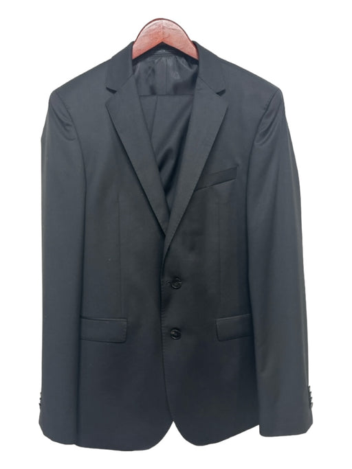 Boss Hugo Boss AS IS Black Wool Solid 2 Button Men's Suit 38