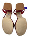 Larroude Shoe Size 10 Red Suede Rhinestone Platform Ankle Buckle Toe strap Pumps Red / 10