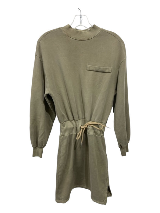 SER.O.YA Size S Sage green Cotton Sweatshirt Material Long Sleeve Dress Sage green / S