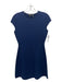 Theory Size S Navy Tencel Blend Cap Sleeve Textured A Line Dress Navy / S